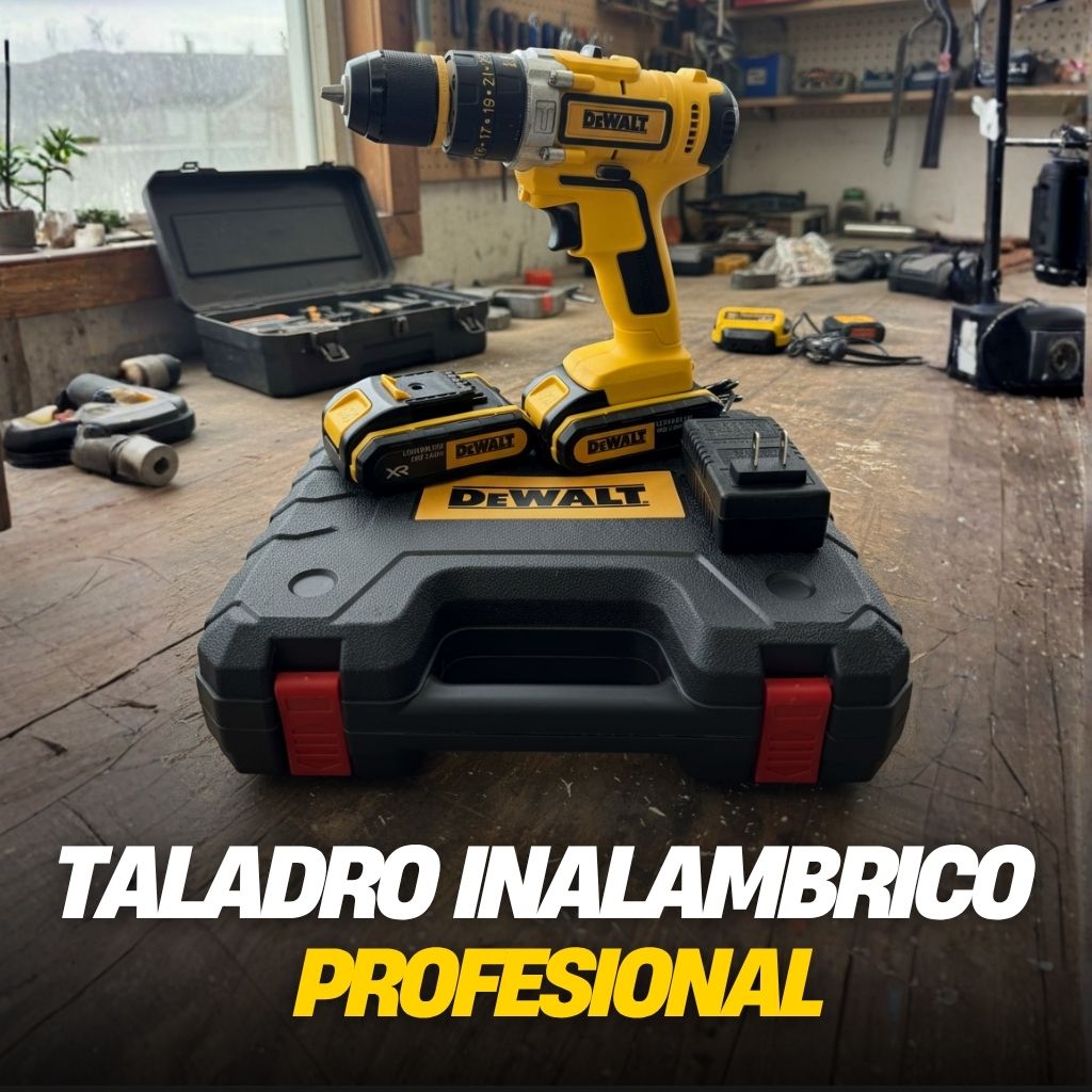 Taladro Inalambrico 48v doble batería + 24 accesorios