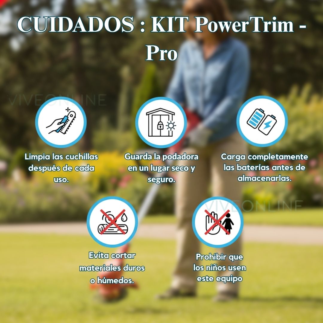PowerTrim Pro ™ | Kit Guadaña 3 en 1 Recargable 2 Baterías 48v + accesorios completos + Regalo