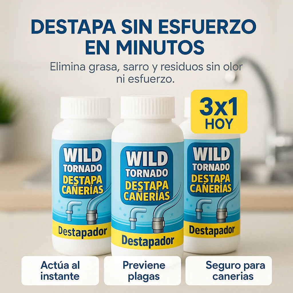 Destapa Cañería - Wild Tornado® Importado 🇺🇸 | Paga 1 lleva 3