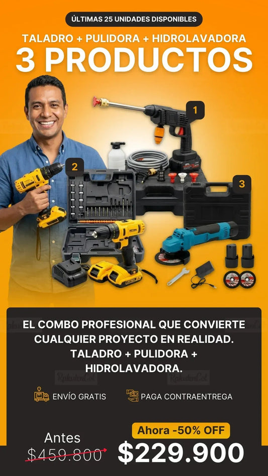 Taladro + Pulidora + Hidroavadora